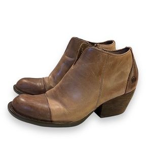 Born Tan Leather Ankle Booties